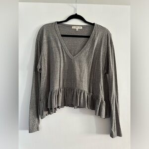 Urban Outfitters Long Sleeve Ruffle Tee - Size M
